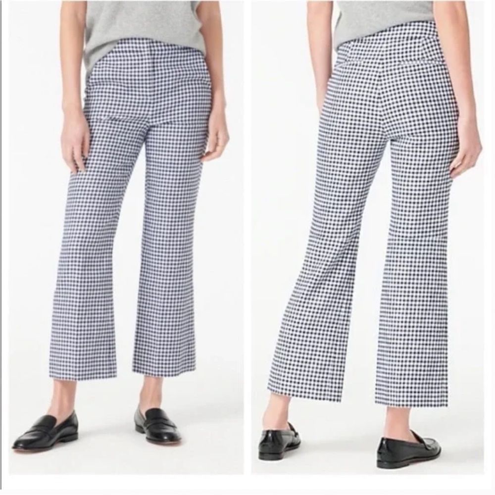 J Crew Hayden pant in gingham stretch linen